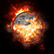Illustration of an exploding planet earth