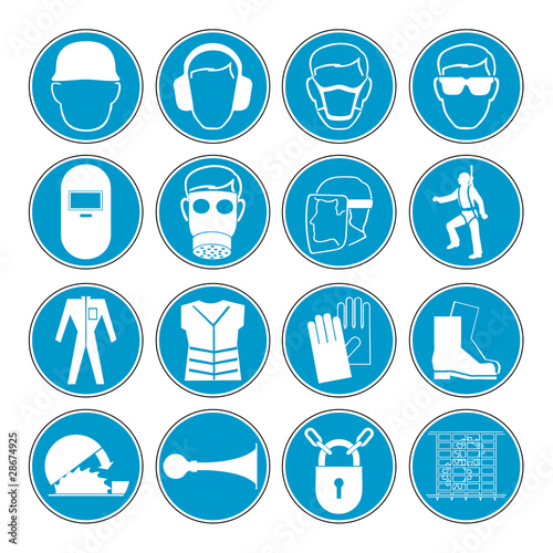 Vector: Construction safety equipment symbols signs vector Construction safety equipment symbols signs vector