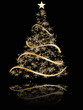 stylized Christmas tree on black background