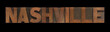 the word Nashville in old letterpress wood type