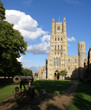 Front view of Ely Cathedral .