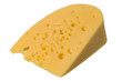 Yellow slice of cheese isolated