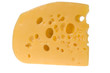 Yellow slice of cheese isolated