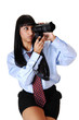 Girl taking pictures.