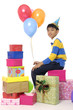 children with celebrate colorful gifts