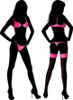 Silhouette of girl in lingerie