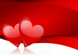 valentines bacground with two red hearts