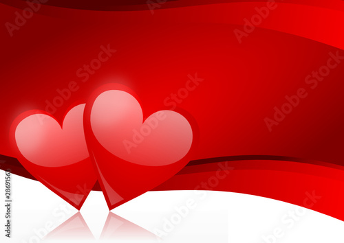 Vektor: valentines bacground with two red hearts valentines bacground with two red hearts