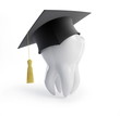 graduation cap tooth on a white background