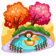 Girl playing duck boat