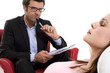 woman by the psychologist