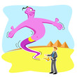 Vector: businessman with genie businessman with genie