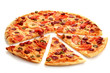 Tasty Italian pizza over white