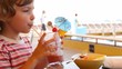 close shot on girl drinking cocktail