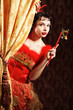 Lady in red dress at the carnival Lady in red dress at the carnival