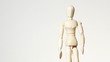 rotating wooden toy mannikin on white, half body rotating wooden toy mannikin on white, half body
