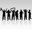man young black vector silhouette