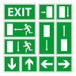 Green emergency signs vector