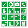 Green emergency signs vector