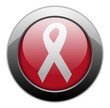 Metallic Orb Button "Awareness Ribbon"