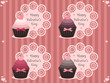 valentine labels with cupcakes