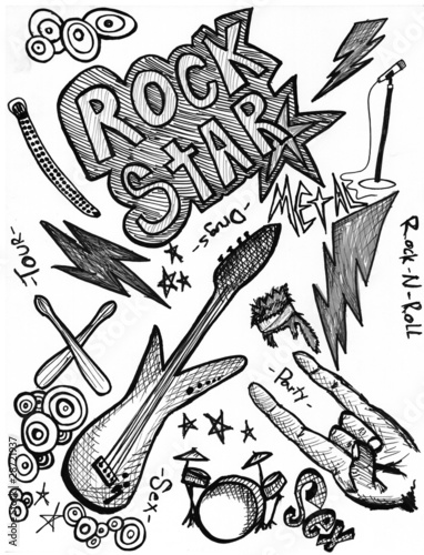 Photo: Rock star hand drawings Rock star hand drawings