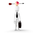 3d man - business man  with an apple on he's head