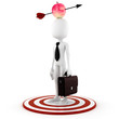 3d man - business man  with an apple on he's head