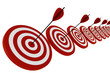 3d target and arrows, isolated on white