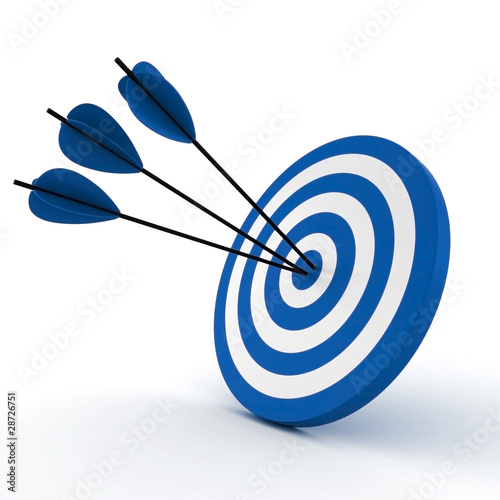 Illustration: 3d target and arrows, isolated on white 3d target and arrows, isolated on white