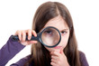 Girl holding magnifying glass-ragazza con lente