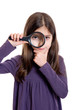 Girl holding magnifying glass-ragazza con lente