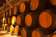 Cellar with wine barrels