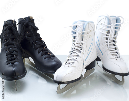 Photo: Two pairs of figure skates for ice skating Two pairs of figure skates for ice skating