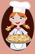 Girl cook with pizza. Girl cook with pizza.