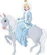 Princess riding horse. Winter
