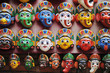 Colorful masks in Kathmandu Nepal