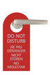 Large Red Isolated Do Not Disturb Tag, Multilingual