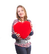 Valentine's heart in her hands
