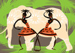 Two girls dancing