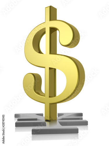 Illustration: Golden Dollar dominating silver Yen Golden Dollar dominating silver Yen