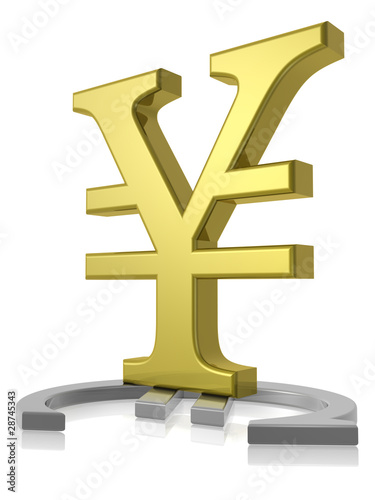 Illustration: Golden Yen dominating silver Euro Golden Yen dominating silver Euro