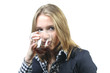 Young woman drinking tea