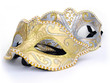 Two masquerade masks isolated on white Two masquerade masks isolated on white
