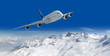 passagierflugzeug und über den alpen