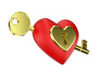 Cuore rosso con serratura e chiave