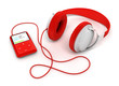 Casque audio et baladeur sur fond blanc 1 Casque audio et baladeur sur fond blanc 1