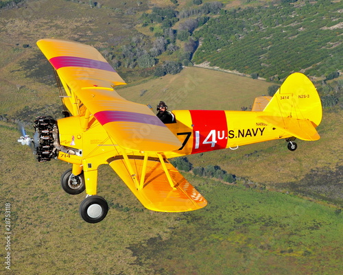 Photo: Stearman Over Land Stearman Over Land