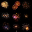 Long Exposure of Fireworks Against a Black Sky