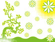 abstract flower spring illustration vector green yellow abstract flower spring illustration vector green yellow